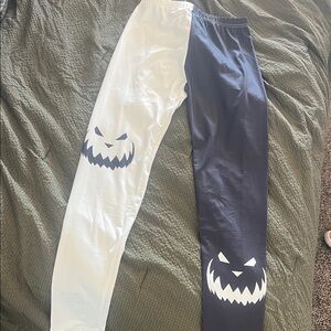 Women's Black and White Pumpkin Leggings